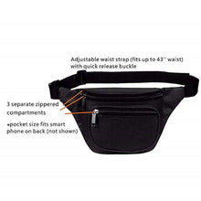 Load image into Gallery viewer, Custom Personalized 3 Zippered Compartments Adjustable Waste Sport Fanny Pack