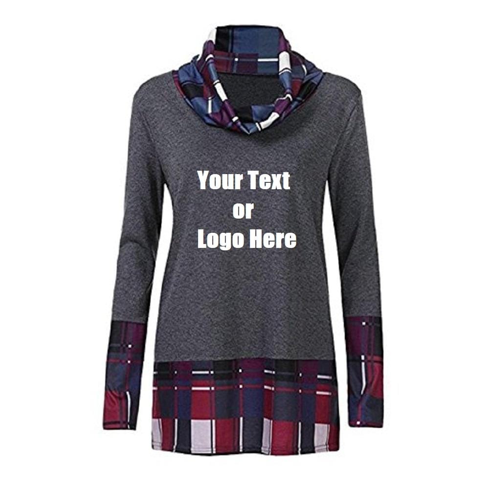 Plaid cowl neck tunic hot sale sweatshirt