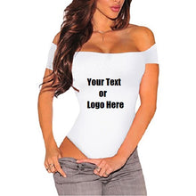 画像をギャラリービューアに読み込む, Custom Personalized Designed Women Off The Shoulder Top Short Sleeve Bodysuit