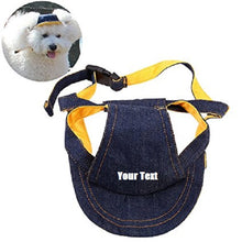 Load image into Gallery viewer, Custom Personalize Design Your Puppy Dog Denim Baseball Cap (Pet Clothing)