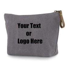 Cargar imagen en el visor de la galería, Custom Personalized Cotton Canvas Makeup Bag Pouch Purse Handbag with Zipper