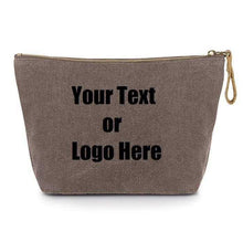 Cargar imagen en el visor de la galería, Custom Personalized Cotton Canvas Makeup Bag Pouch Purse Handbag with Zipper