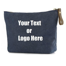 Cargar imagen en el visor de la galería, Custom Personalized Cotton Canvas Makeup Bag Pouch Purse Handbag with Zipper