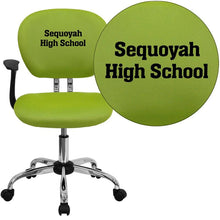 Cargar imagen en el visor de la galería, Custom Designed Mid-Back Mesh Swivel Task Chair with Chrome Base With Your Personalized Name