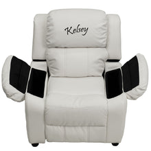 Cargar imagen en el visor de la galería, Custom Designed Kids Recliner with Storage Arms and Headrest With Your Personalized Name | DG Custom Graphics