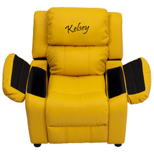 Cargar imagen en el visor de la galería, Custom Designed Kids Recliner with Storage Arms and Headrest With Your Personalized Name | DG Custom Graphics