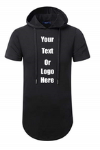 画像をギャラリービューアに読み込む, Custom Personalized Design Your Own Hipster Hip Hop Short Sleeve Longline Pullover Hoodie Shirt