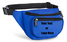 画像をギャラリービューアに読み込む, Custom Personalized 3 Zippered Compartments Adjustable Waste Sport Fanny Pack