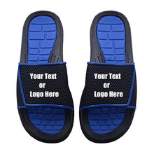 Load image into Gallery viewer, Custom designed athletic slides with your personal or business logo.