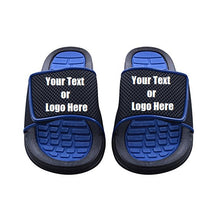 Load image into Gallery viewer, Custom designed athletic slides with your personal or business logo.