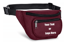 画像をギャラリービューアに読み込む, Custom Personalized 3 Zippered Compartments Adjustable Waste Sport Fanny Pack