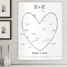 Cargar imagen en el visor de la galería, "Our Story" Personalized Couples Canvas Signs | JDS