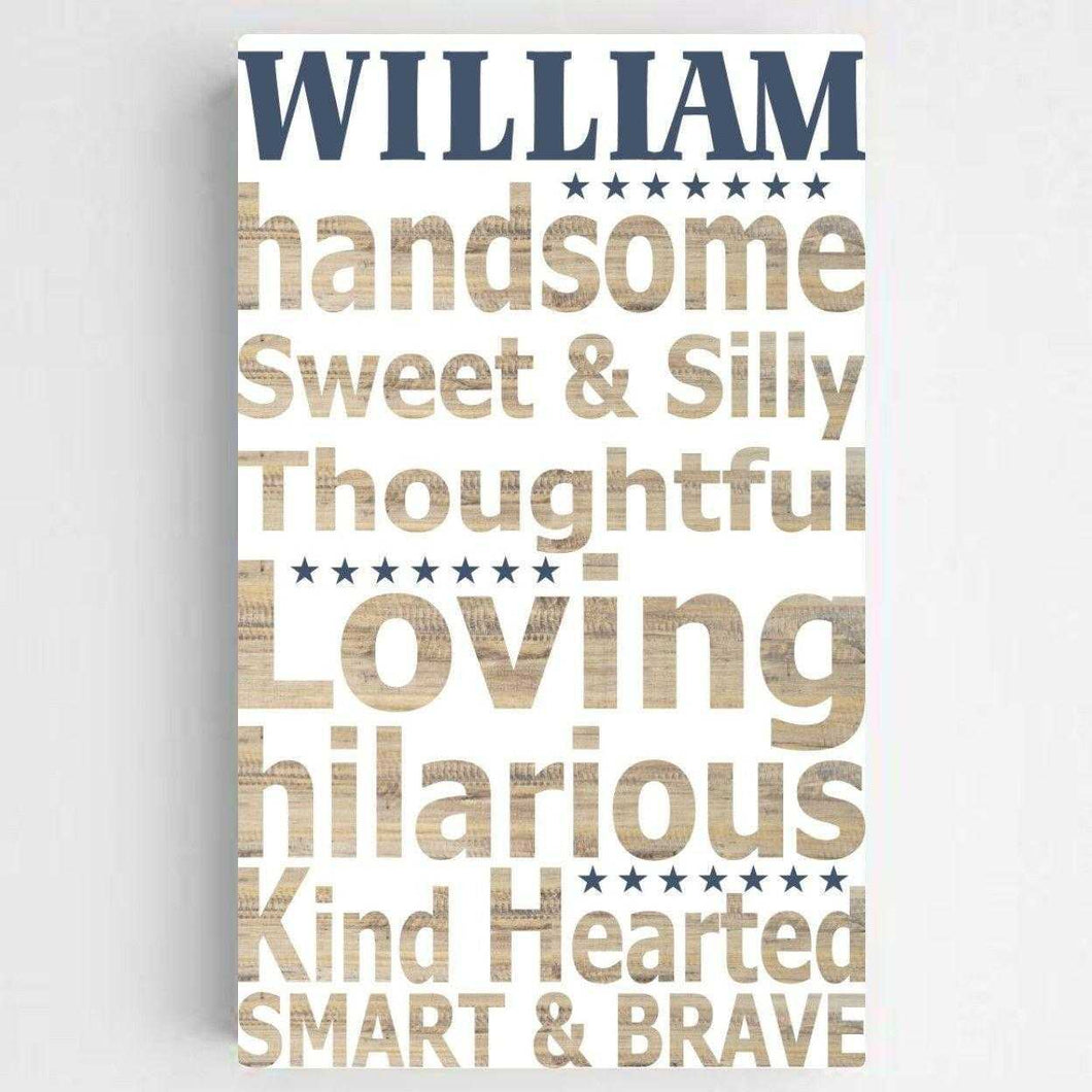 Personalized Boy Definition Canvas Sign | JDS