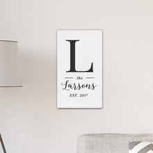 Load image into Gallery viewer, Personalized Monogram Farmhouse 14" x 24" Canvas Sign | JDS