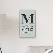 Load image into Gallery viewer, Personalized Monogram Farmhouse 14" x 24" Canvas Sign | JDS