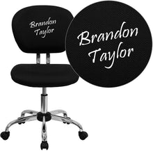 Cargar imagen en el visor de la galería, Custom Designed Mid-Back Mesh Swivel Task Chair with Chrome Base With Your Personalized Name