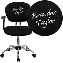 Cargar imagen en el visor de la galería, Custom Designed Mid-Back Mesh Swivel Task Chair with Chrome Base With Your Personalized Name