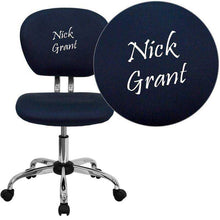 Cargar imagen en el visor de la galería, Custom Designed Mid-Back Mesh Swivel Task Chair with Chrome Base With Your Personalized Name
