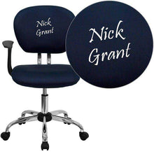 Cargar imagen en el visor de la galería, Custom Designed Mid-Back Mesh Swivel Task Chair with Chrome Base With Your Personalized Name