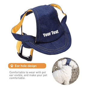 Custom Personalize Design Your Puppy Dog Denim Baseball Cap (Pet Clothing)