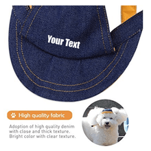 Load image into Gallery viewer, Custom Personalize Design Your Puppy Dog Denim Baseball Cap (Pet Clothing)