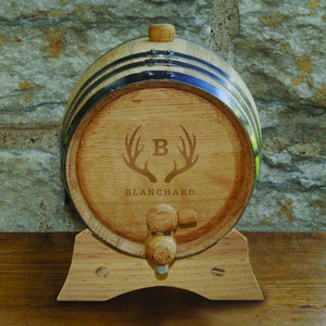Personalized Whiskey Barrel - Monogrammed Oak Barrel - 2 Liter | JDS