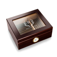 Load image into Gallery viewer, Personalized Humidor - Glass Top - Mahogany