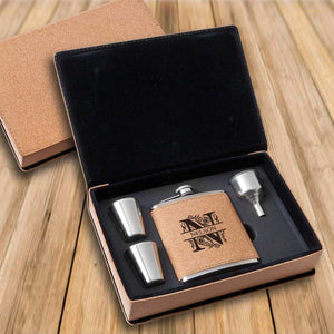 Personalized Cork Flask Gift Set | JDS