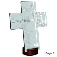Cargar imagen en el visor de la galería, Personalized Faith and Flowers Cross with Stand | JDS