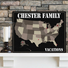 画像をギャラリービューアに読み込む, Personalized Family Signs - Travel Map - Canvas Sign | JDS
