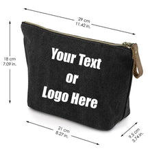 Cargar imagen en el visor de la galería, Custom Personalized Cotton Canvas Makeup Bag Pouch Purse Handbag with Zipper