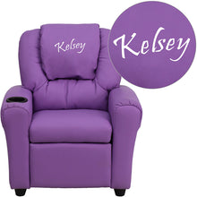 Cargar imagen en el visor de la galería, Custom Designed Kids Recliner with Cup Holder and Headrest With Your Personalized Name