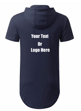 画像をギャラリービューアに読み込む, Custom Personalized Design Your Own Hipster Hip Hop Short Sleeve Longline Pullover Hoodie Shirt