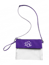 Load image into Gallery viewer, Custom Monogrammed or Personalized Purse/Clear Stadium Bag/Crossbody Bag/Stadium Purse | DG Custom Graphics