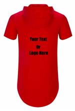 画像をギャラリービューアに読み込む, Custom Personalized Design Your Own Hipster Hip Hop Short Sleeve Longline Pullover Hoodie Shirt