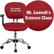 Cargar imagen en el visor de la galería, Custom Designed Mid-Back Mesh Swivel Task Chair with Chrome Base With Your Personalized Name