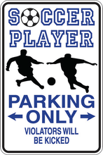 Cargar imagen en el visor de la galería, Personalized Novelty Sports Player Parking Sign, Bedroom Signs, Funny Gift Signs