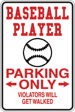 Cargar imagen en el visor de la galería, Personalized Novelty Sports Player Parking Sign, Bedroom Signs, Funny Gift Signs