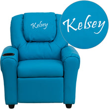 Cargar imagen en el visor de la galería, Custom Designed Kids Recliner with Cup Holder and Headrest With Your Personalized Name
