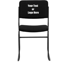 Load image into Gallery viewer, Custom Designed High Density Black Stacking Chair with Sled Base With Your Personalized Name &amp; Graphic