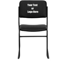 Cargar imagen en el visor de la galería, Custom Designed High Density Black Stacking Chair with Sled Base With Your Personalized Name & Graphic
