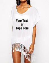 Load image into Gallery viewer, Custom Personalized Designed Women's Bohemia Printing Top Beach Bikini Cover-ups