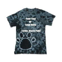 Cargar imagen en el visor de la galería, Custom Designed Personalized Tie Dye Paw T-shirts