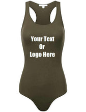 画像をギャラリービューアに読み込む, Custom Personalized Designed Womens Basic Solid Soft Stretchy Tank Top Bodysuit