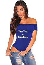 画像をギャラリービューアに読み込む, Custom Personalized Designed Women Off The Shoulder Top Short Sleeve Bodysuit