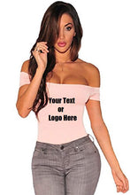 画像をギャラリービューアに読み込む, Custom Personalized Designed Women Off The Shoulder Top Short Sleeve Bodysuit