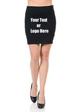 Load image into Gallery viewer, Custom Personalized Designed Women's Solid High Waist Stretch Cotton Span Mini Skirt