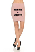 Load image into Gallery viewer, Custom Personalized Designed Women's Solid High Waist Stretch Cotton Span Mini Skirt