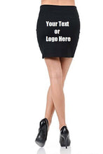 Load image into Gallery viewer, Custom Personalized Designed Women's Solid High Waist Stretch Cotton Span Mini Skirt