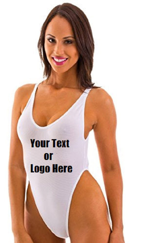 Custom Personalized Designed Sexy Backless Thong One Piece Bathing Swim Suit